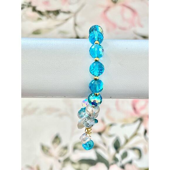 Blue Swarovski Beaded Bracelet With Charms - Picture 7 of 7